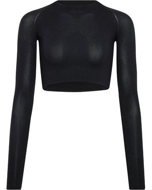 Alaïa Knit Crop Top - Black
