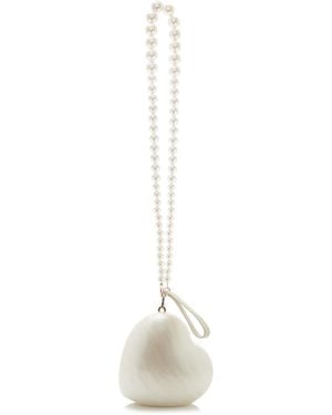 Simone Rocha Acrylic Heart Clutch - White