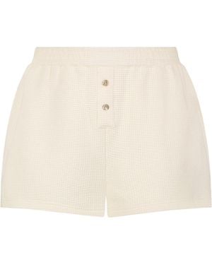 NEGATIVE Waffle Knit Shorts - Natural