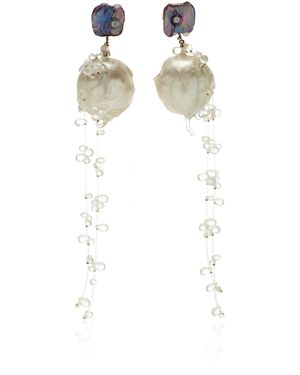 Isshi Melting Pearl Earrings - White