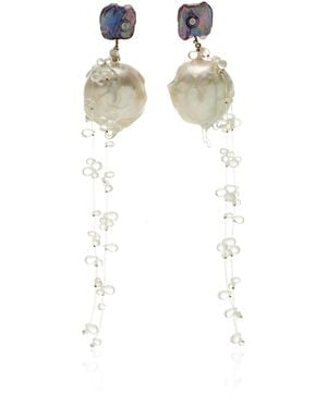 Isshi Melting Pearl Earrings - White