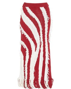 DIOTIMA Roaring Intarsia Cotton Skirt - Red
