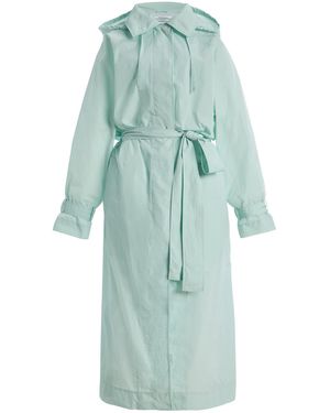Another Tomorrow Belted Trench Coat - Green