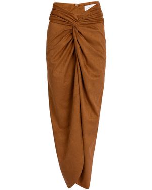 Silvia Tcherassi Denise Draped Midi Skirt - Brown