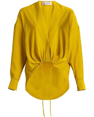Silvia Tcherassi Merida Corded Crepe Top - Yellow