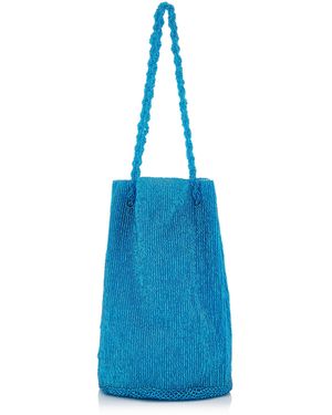 Pura Utz Exclusive La Isla Rope Beaded Pouch - Blue