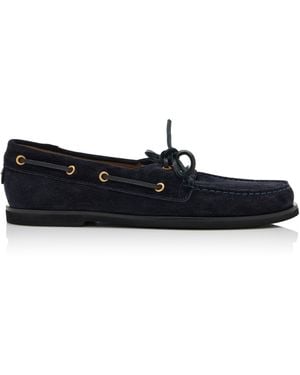 Gianvito Rossi Vandèe Suede Boat Shoes - Black