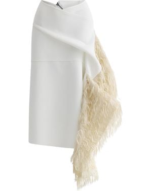 Maticevski Plaintive Fringed Midi Skirt - White