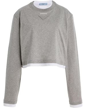 Prada Cotton Jersey T-Shirt - Grey
