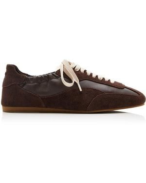 Jonathan Simkhai Georgie Elasticized Leather Trainers - Brown