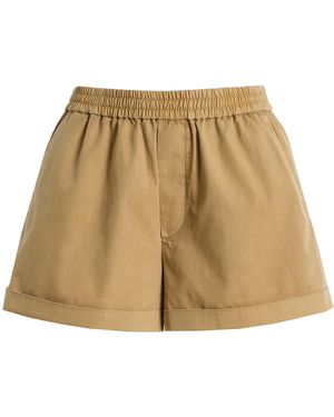 FRAME X Sotheby's Cuffed Cotton Mini Shorts - Natural