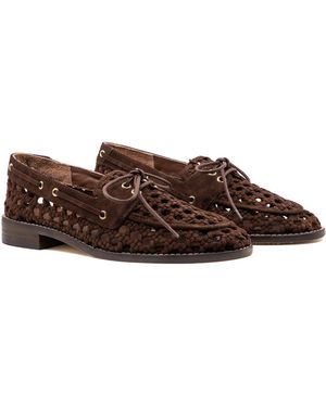 Andrea Gomez Carla Suede Loafers - Brown