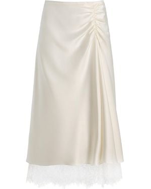 SIR. Ingrid Lace-trimmed Satin Midi Skirt - White
