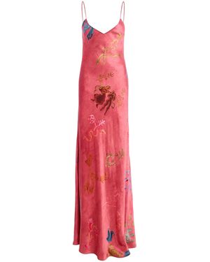 Alejandra Alonso Rojas Satin Slip Gown - Red