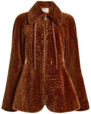 Ulla Johnson Oona Zip-Up Shearling Coat - Brown
