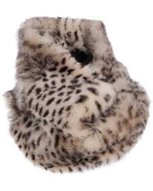Brandon Maxwell Lynx Printed Oversized Shearling Neck Roll - Multicolour