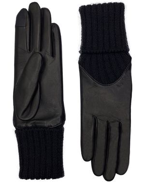 Agnelle Cecilia Leather Gloves - Black