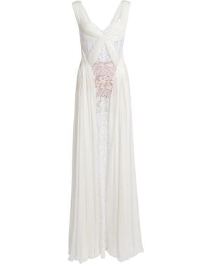 Zuhair Murad Off-the-shoulder Lace-chiffon Gown - White