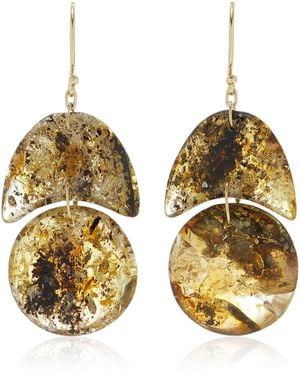 Ten Thousand Things Tiny Arps 18k Yellow Gold Amber Earrings - Metallic