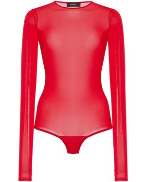 Wardrobe NYC Sheer Bodysuit - Red