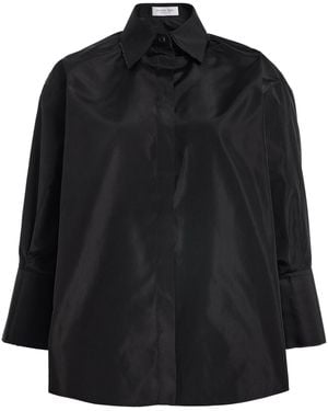Michael Kors Frayed Silk Button-Down Shirt - Black