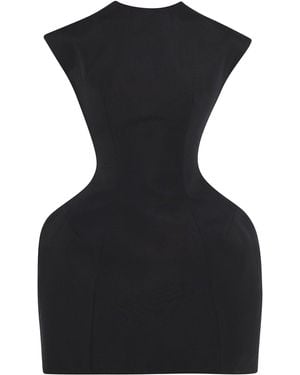 A.W.A.K.E. MODE Cotton-Blend Sculpted Mini Dress - Black