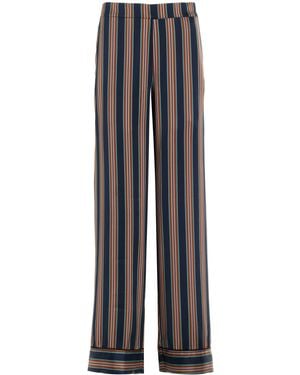 Asceno The London Striped Silk Pj Bottoms - Multicolour