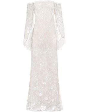 Francesca Miranda Lily Sheer Off The Shoulder Dress - White