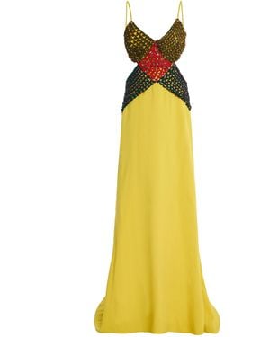 Rosie Assoulin Crochet Crossing Gown - Yellow