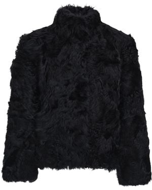 Source Unknown Lyn Shearling Wool Jacket - Black
