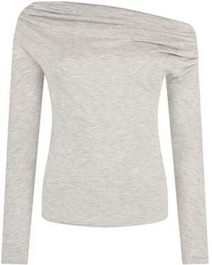 Conner Ives Long Sleeve Draped Top - White