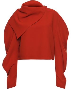 A.W.A.K.E. MODE Draped Crepe Top - Red