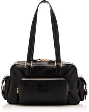 Miu Miu Pocket Leather Bag - Black