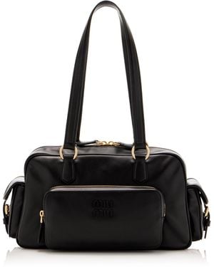 【関税&送料込】Miu Miu Black Nappa Leather Avenue Shoulder Miu Miu Black nappa leather Avenue shoulder bag - Shoulder