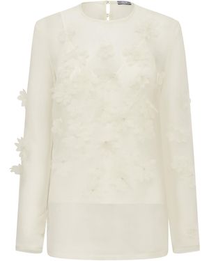 LEO LIN Aurelia Petal Blouse - White