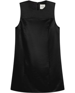 Posse Chester Cotton-Silk Shift Mini Dress - Black