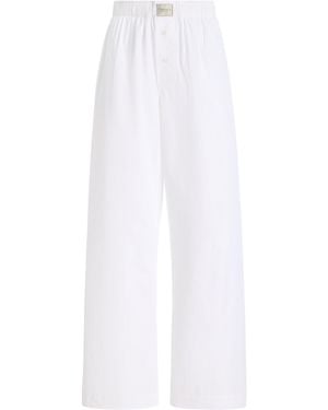 Comme Si La Boxer Alta Cotton-Poplin Pants - White