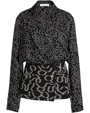 Lanvin Jacquard Basque Silk-Cotton Jacket - Black