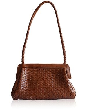 Bembien Nille Petite Braided Leather Shoulder Bag - Brown