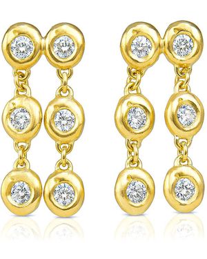 Rene Barnes The Crown 14K Diamond Earrings - Metallic