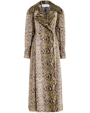 Oscar de la Renta Snake-effect Cotton Trench Coat - Natural