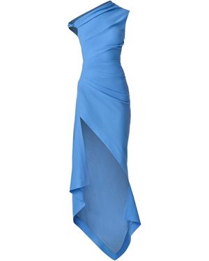 Monse Asymmetrical Draped Wool Midi Dress - Blue
