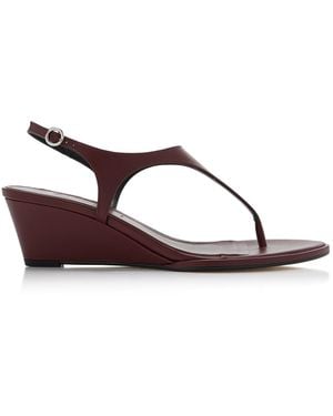 Aeyde Roose Leather Wedge Sandals - Brown