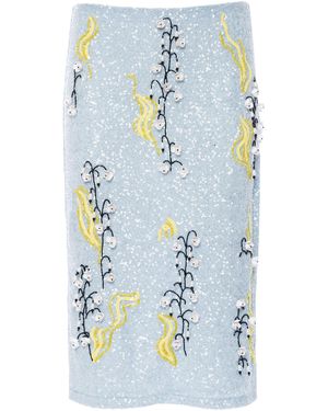 DES_PHEMMES Sequined Midi Skirt - Blue