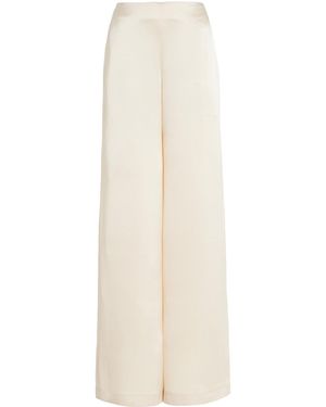 SEV Wide-Leg Satin Trousers - White