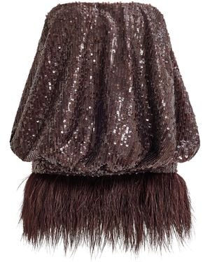 Aje. Elysian Sequin Mini Dress - Brown