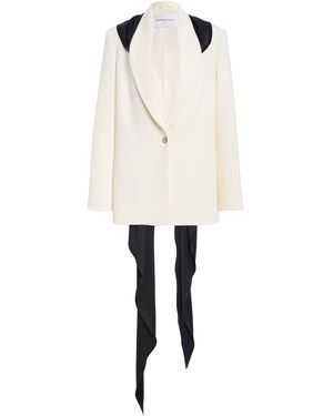 Brandon Maxwell The Ashlyn Scarf-Detailed Tailoring Jacket - Natural