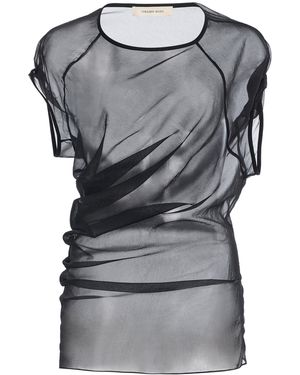 Colleen Allen Spiral Ultra Sheer Nylon Top - Grey