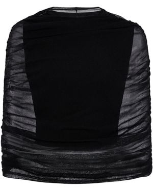 Brandon Maxwell Exclusive Lyra Shirred Knit Top - Black