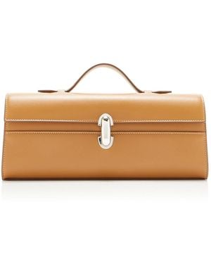 SAVETTE The Slim Symmetry Leather Pochette - Natural